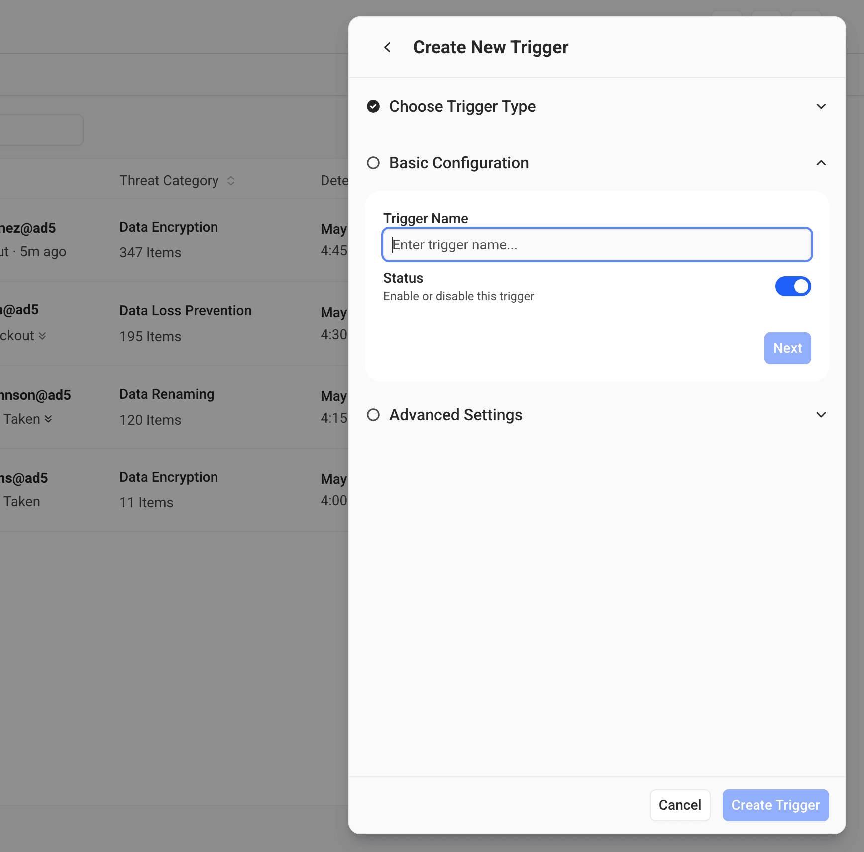 Experimental custom trigger feature