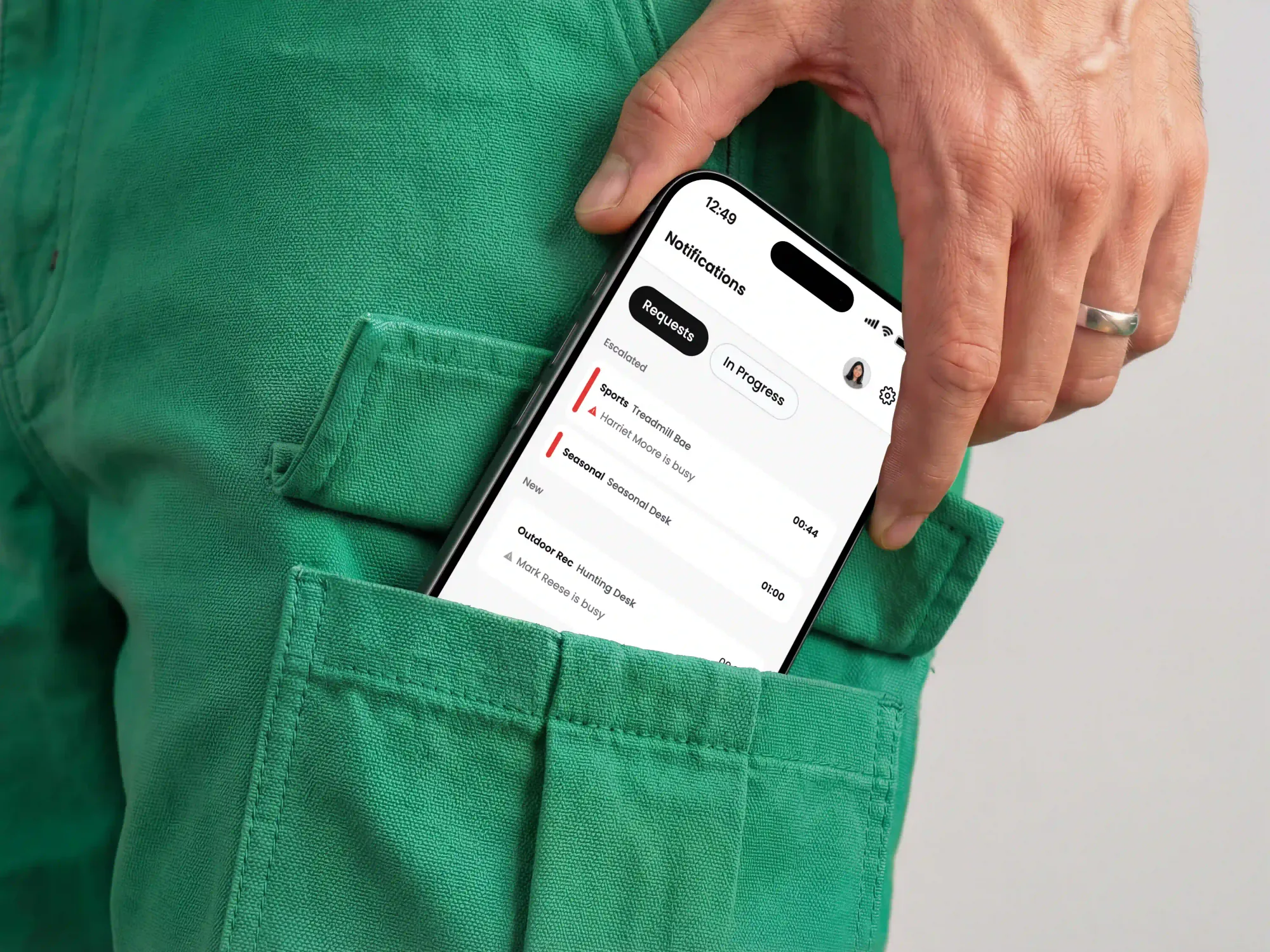 Beacons app mockup on a phone