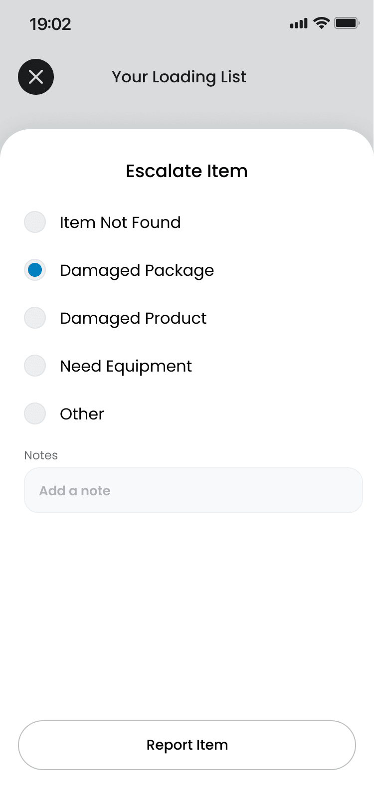Expedite loading order detail